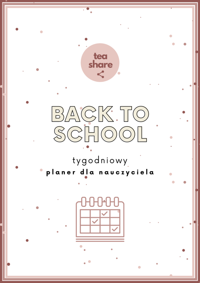 Back to school - tygodniowy planer (wkładka) dla nauczycieli