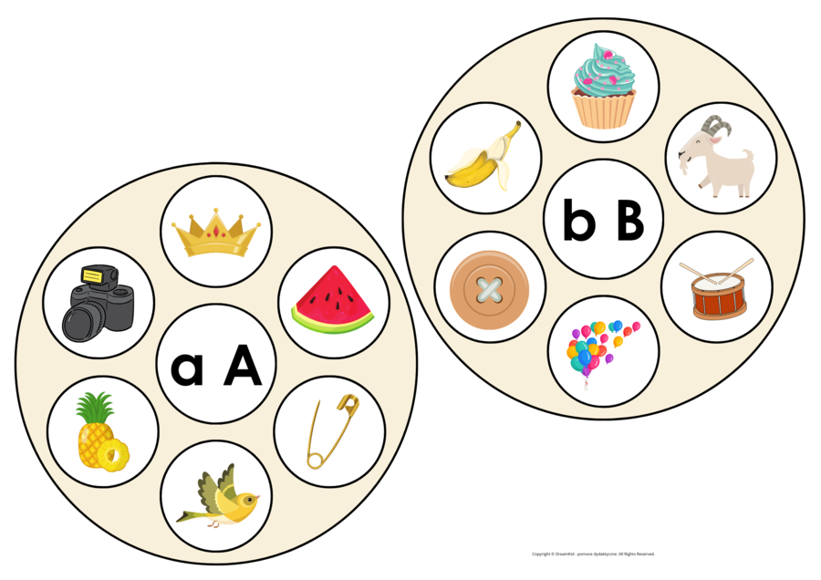 Klamerkowe koła - litery