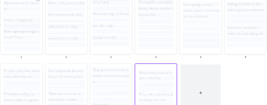 Przepisz zdania, po kropeczkach i samodzielnie - 10 stron