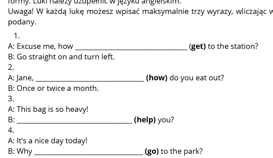 FUNKCJE JĘZYKOWE - EGZAMIN ÓSMOKLASISTY, MINI DIALOGI