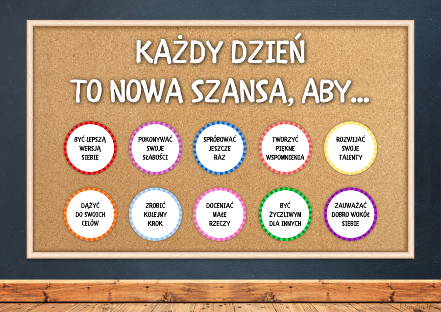 Każdy dzień to nowa szansa, aby... - motywacyjna gazetka szkolna