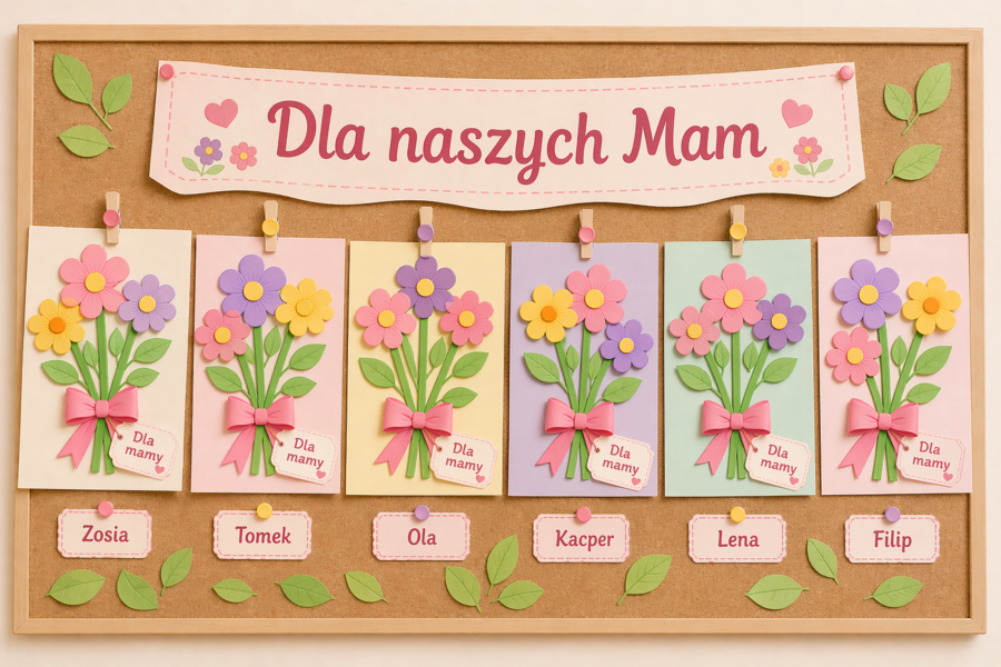 Bukiet dla mamy – praca plastyczno-techniczna