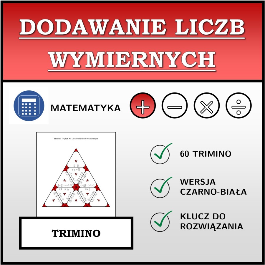 Trimino - Dodawanie liczb wymiernych | matematyka