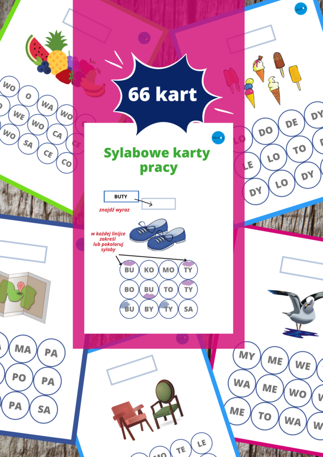 Czytanie sylabowe karty pracy