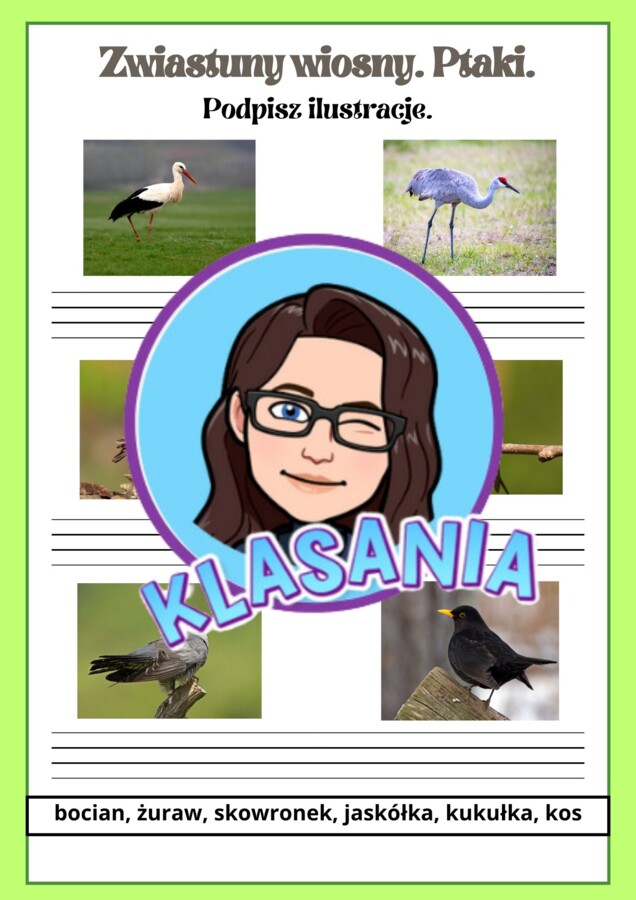Wiosna- karty pracy klasa 1 (dodatkowe)
