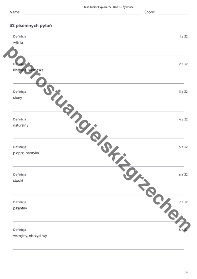 Junior Explorer 5 - Unit 3 - testy