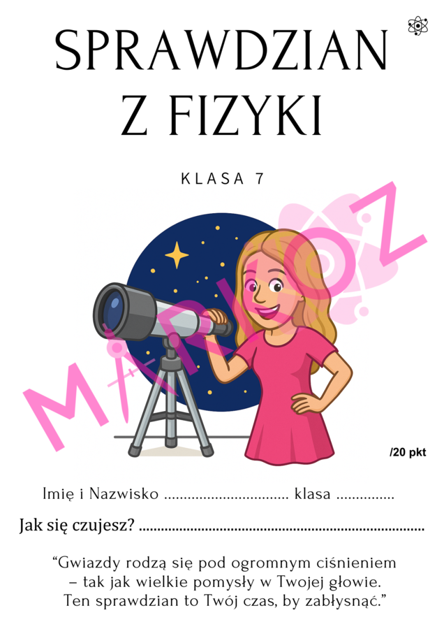 Sprawdzian - obserwacje, pomiary i wielkości fizyczne