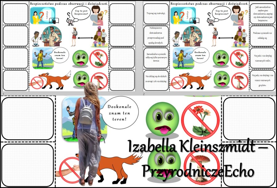 Notatka okienkowa/stacja zadaniowe/notatka/notatka graficzna/karta pracy/sketchnotka „Jak bezpiecznie prowadzić obserwacje i doświadczenia?”- „Jak poznawać przyrodę” w pdf. Przyroda 4 dział „Poznajemy warsztat przyrodnika”. Materiał wykonany na podstawie