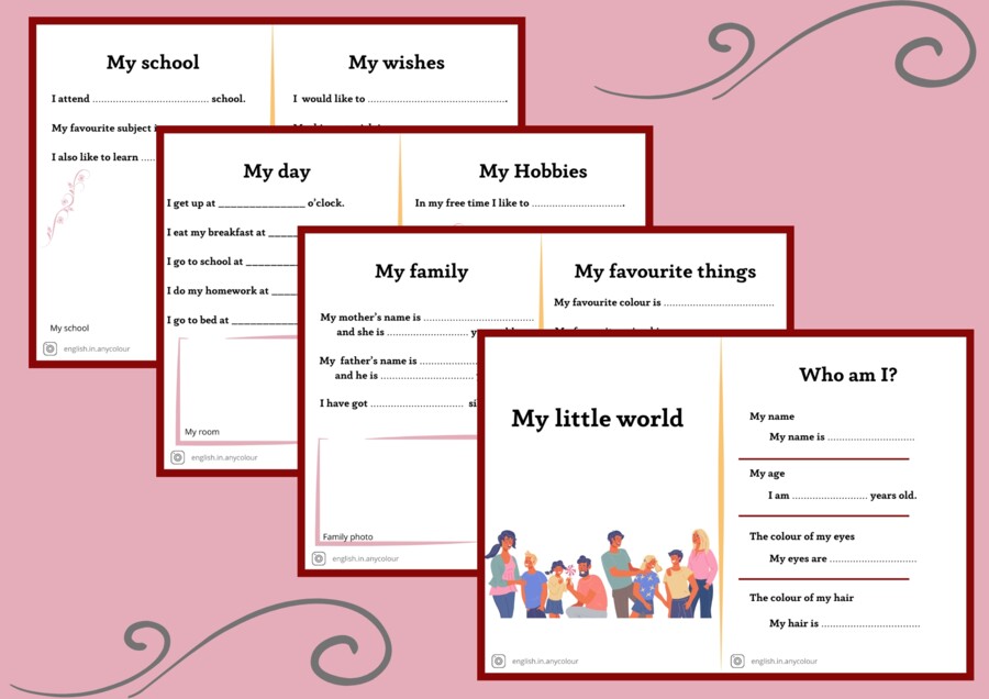 Angielski – Mini książeczka do uzupełniania „My little world”, poziom A1