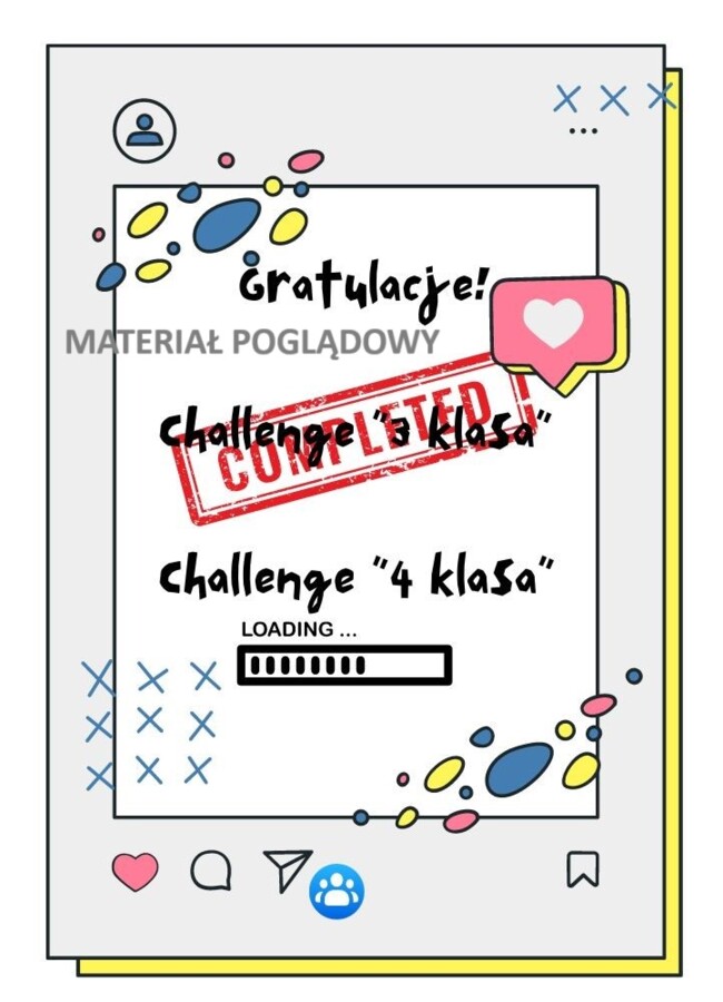 Wkładka do książki na zakończenie roku szkolnego, klasy 1-3