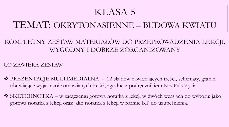 Okrytonasienne - budowa kwiatu