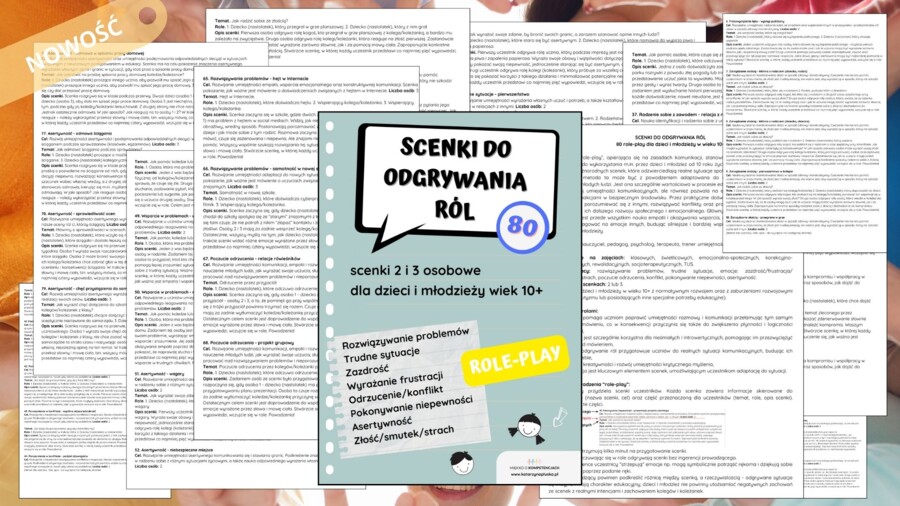 „Scenki do odgrywania ról. 80 role-play dla dzieci i młodzieży w wieku 10+. E-book. Pomoc edukacyjna do druku„ e-book