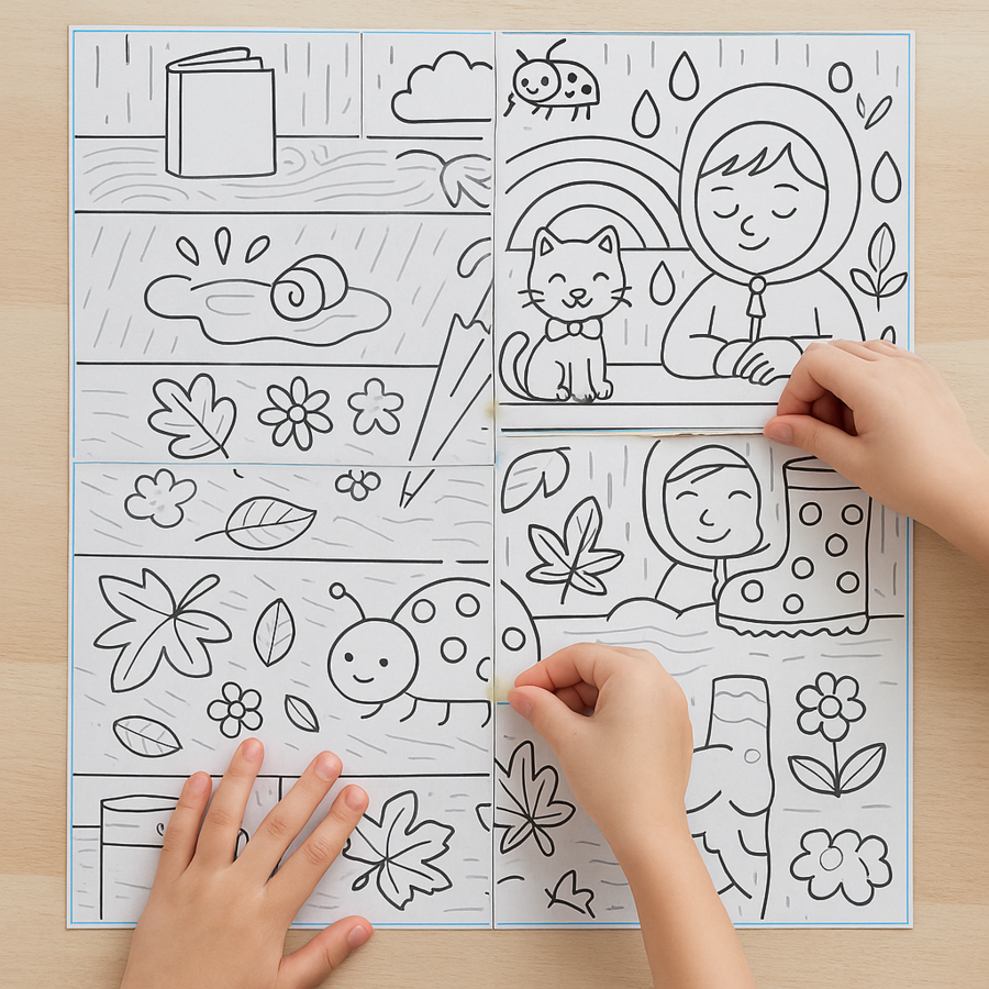 Kolorowanka XXL „Deszczowy dzień”