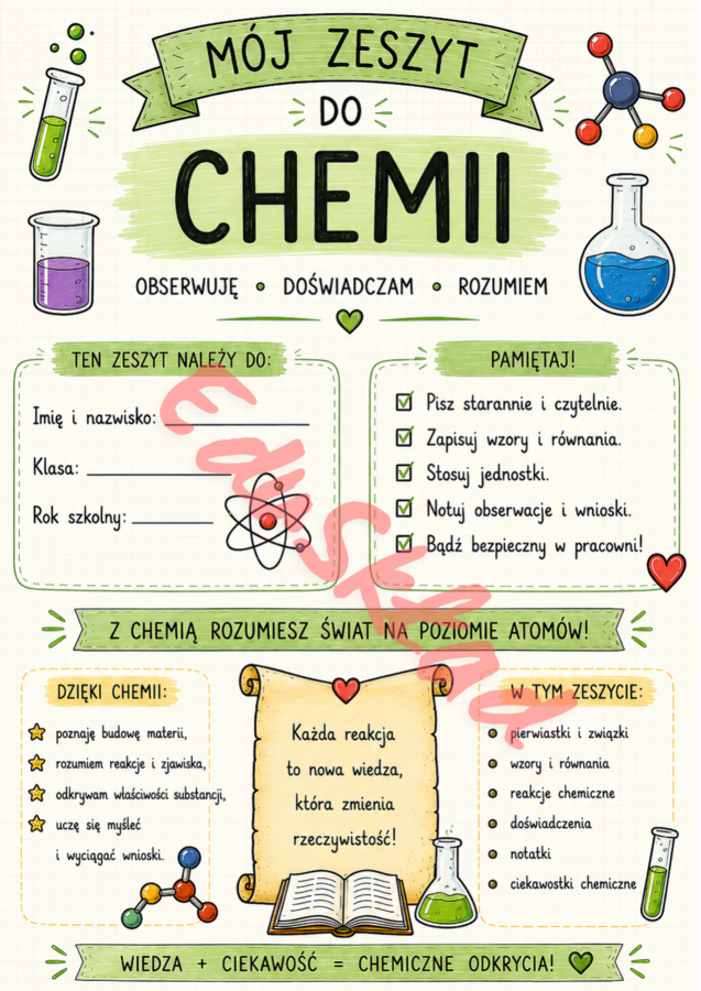 ⚗️ Zadbaj o zeszyt – Chemia