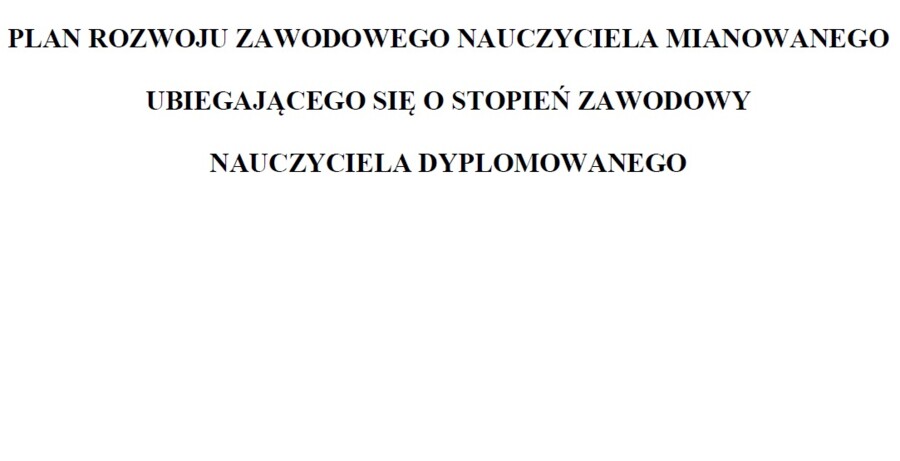 Przykładowy plan rozwoju zawodowego