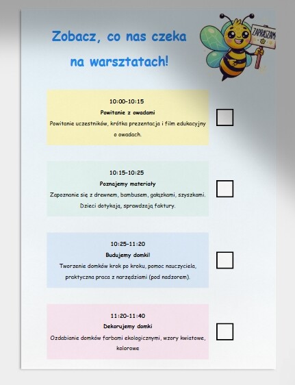 Warsztaty budowy domków dla owadów