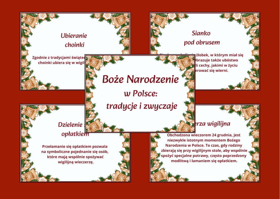 TRADYCJE I ZWYCZAJE - BOŻE NARODZENIE – biblioteka – świetlica –przedszkole - gazetka – wersja 3