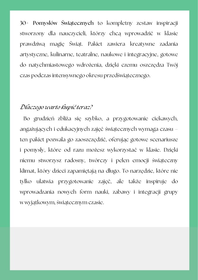30 pomysłów na świąteczne lekcje