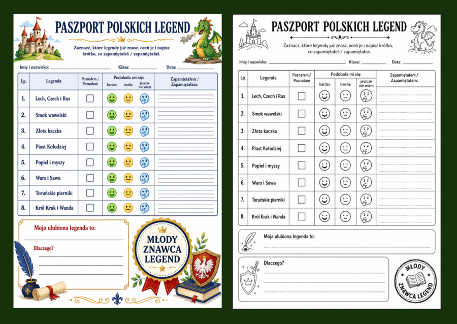 📗 LEGENDY MIESIĄCA - podróże z opowieścią przez cały rok – kompletna innowacja pedagogiczna dla klas I–III