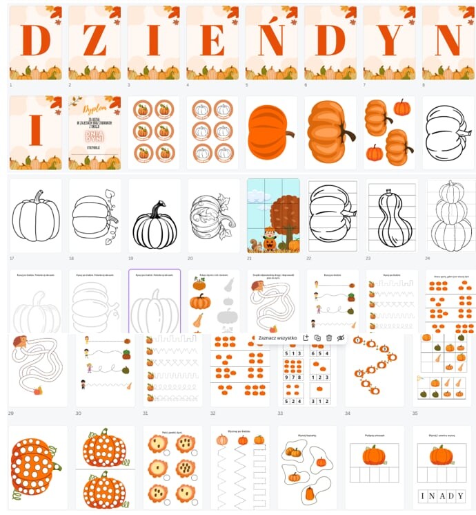 DZIEŃ DYNI - GIRLANDA + ZADANIA