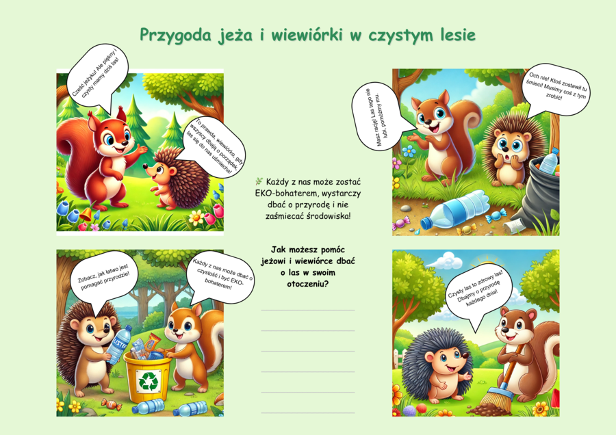 Czym jest ekologia? Zwierzęta leśne. Grzyby. Ciekawostki. Hotelik dla owadów. Naklejki. Mini-bajka.