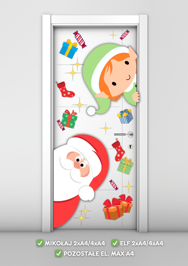 MIKOŁAJKOWA DEKORACJA NA DRZWI