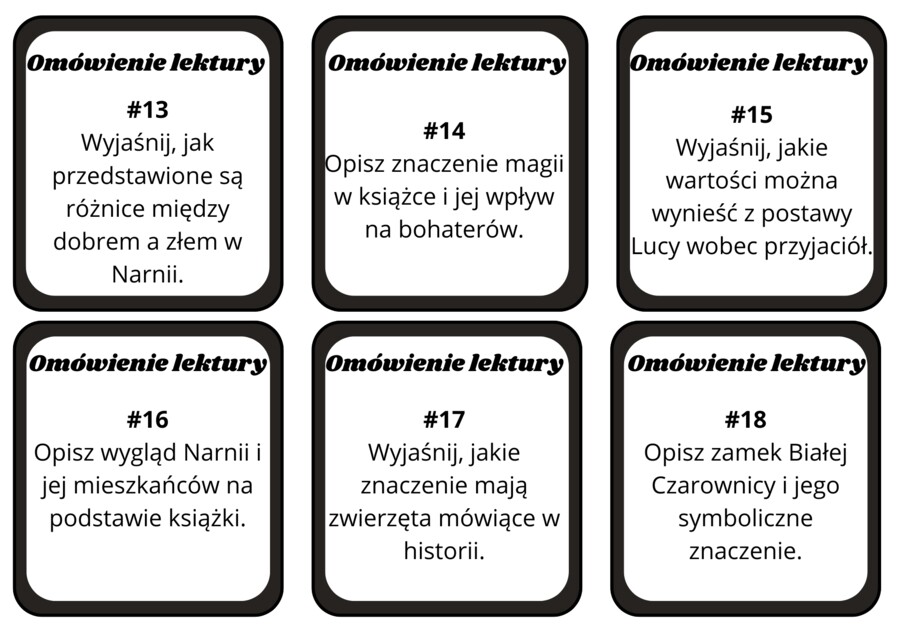Opowieści z Narnii. Lew Czarownica i Stara Szafa - karty dyskusyjne