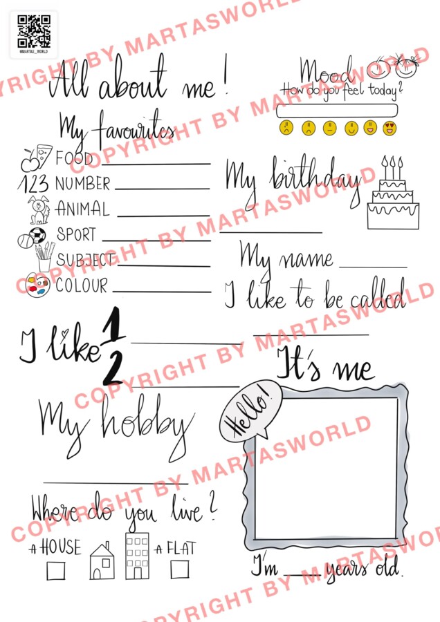 "All About Me" – twórcza karta pracy na Twoje lekcje!