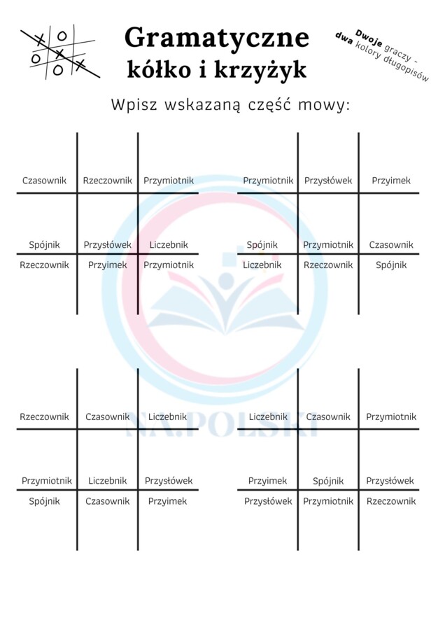 Gramatyczne kółko i krzyżyk