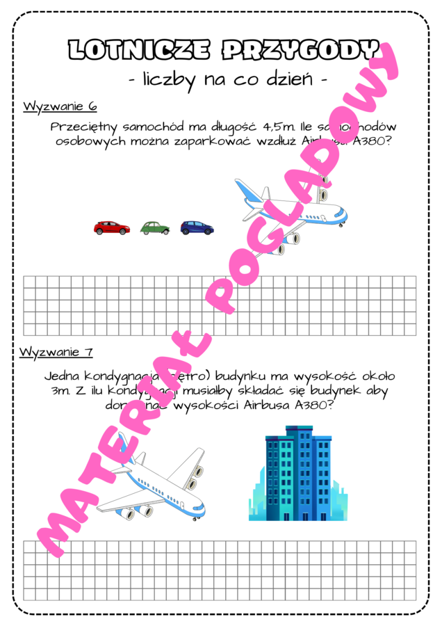Projekt edukacyjny/innowacja - LOTNICZE PRZYGODY (liczby na co dzień, droga, prędkość, czas) klasa 6, klasa 7, klasa 8