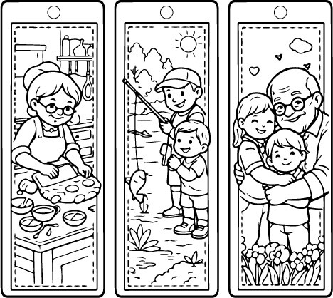 Kolorowanki na dzień Babci i Dziadka - mandale plus zakładki do książek