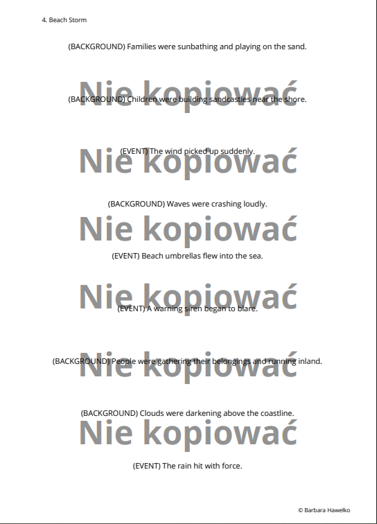 Scenariusz lekcji z ćwiczeniami do druku Past Simple v. Continuous B1