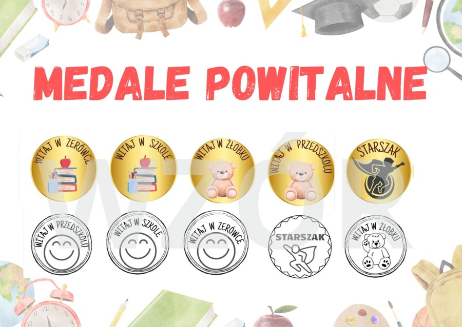 Medale powitalne - na początek roku w szkole/przedszkolu/żłobku