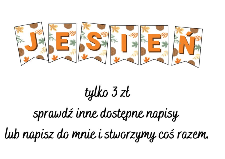 Napis "Jesień" - cena promocyjna 3 zł