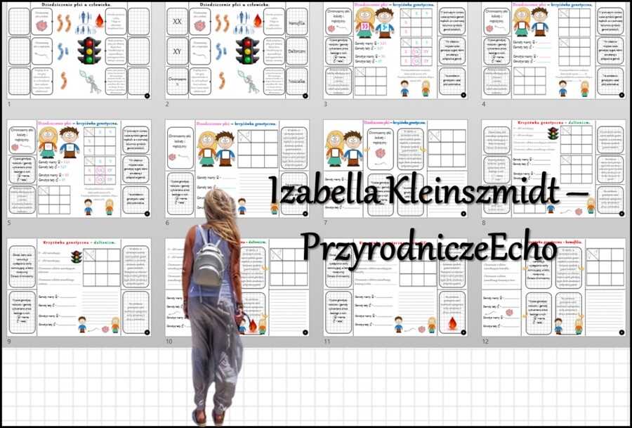 Notatka okienkowa/stacja zadaniowe/notatka/notatka graficzna/karta pracy/sketchnotka „Dziedziczenie płci u człowieka”, „Daltonizm - krzyżówki genetyczne”, „Hemofilia - krzyżówki genetyczne” , „Jak zapisać krzyżówkę genetyczną?” w pdf. Biologia 8 dział „G