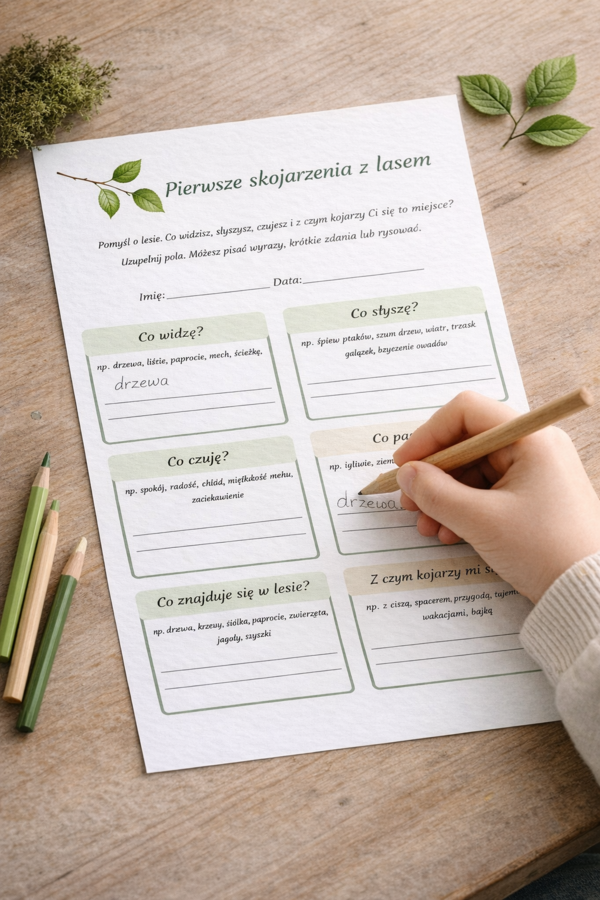 Pierwsze skojarzenia z lasem [Karta pracy]