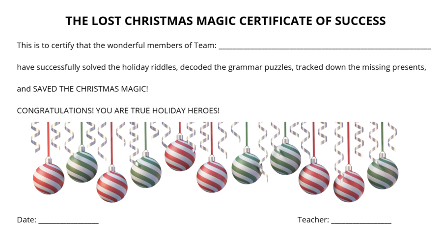 The Lost Christmas Magic- stacje dydaktyczne
