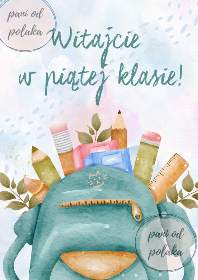 Plakat Witajcie w piątej klasie