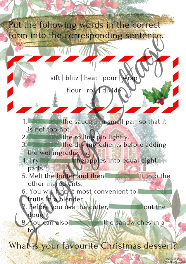 Christmas worksheet B1-B2