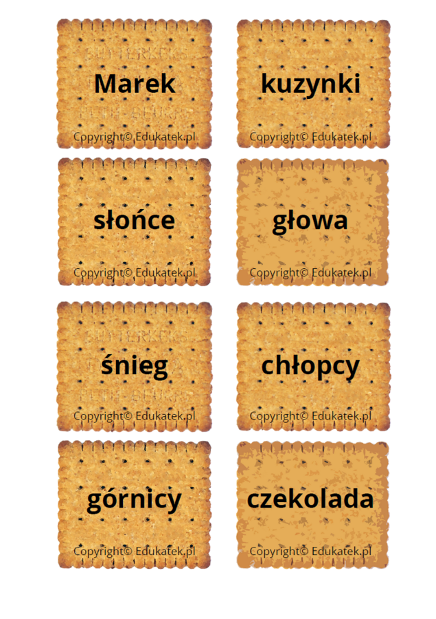 Ciasteczkowa gramatyka – zabawa gramatyczna
