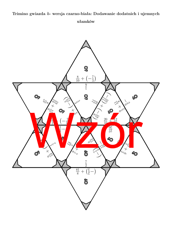 Trimino - Dodawanie dodatnich i ujemnych ułamków | matematyka