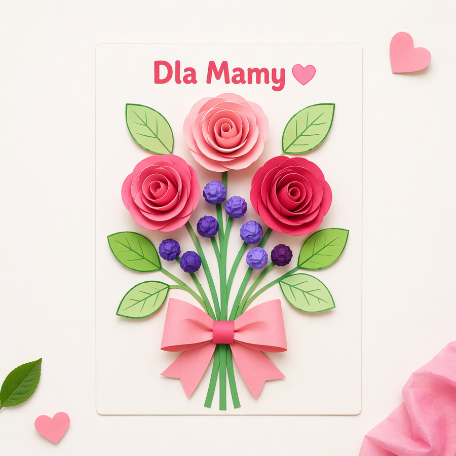 Bukiet dla mamy – praca plastyczna krok po kroku