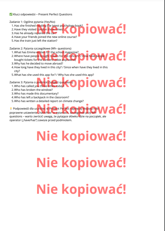 Karta pracy 🌟 Grammar in Action – ćwiczenia z Present Simple, Present Continuous i Present Perfect! 🌟 B1-B2
