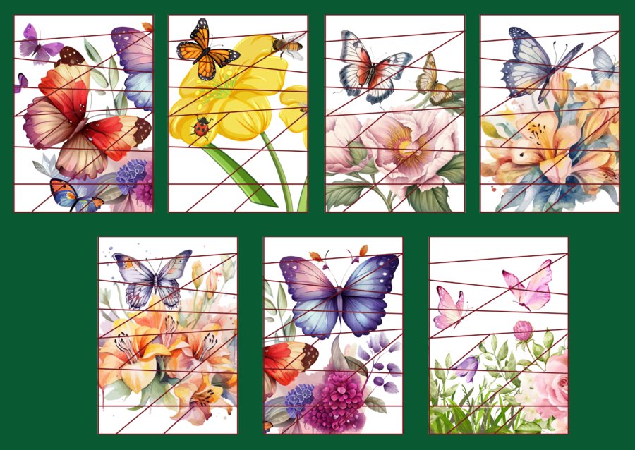 DZIEŃ MOTYLA - puzzle – WIOSNA - biblioteka – przedszkole – świetlica – 21 wersji