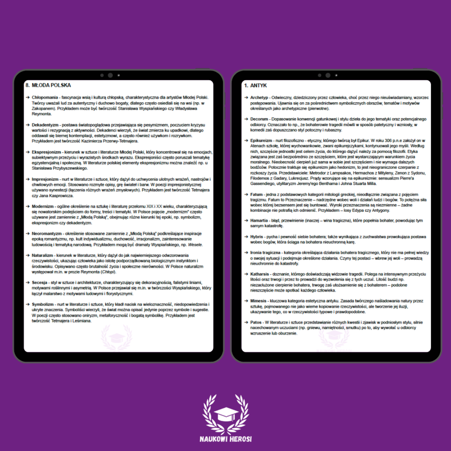 Zbiór pojęć na maturę z polskiego