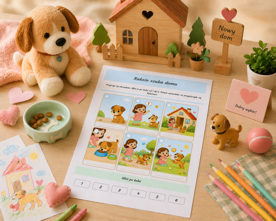 Reksio szuka domu. Historyjka obrazkowa