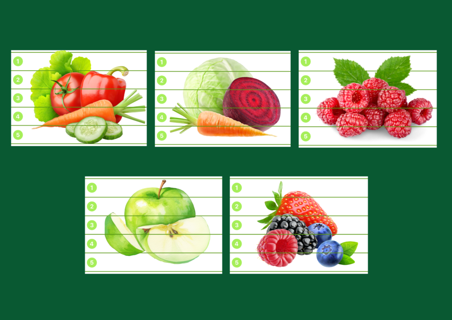 DZIEŃ OWOCÓW I WARZYW – puzzle – biblioteka – świetlica - 10 wersji