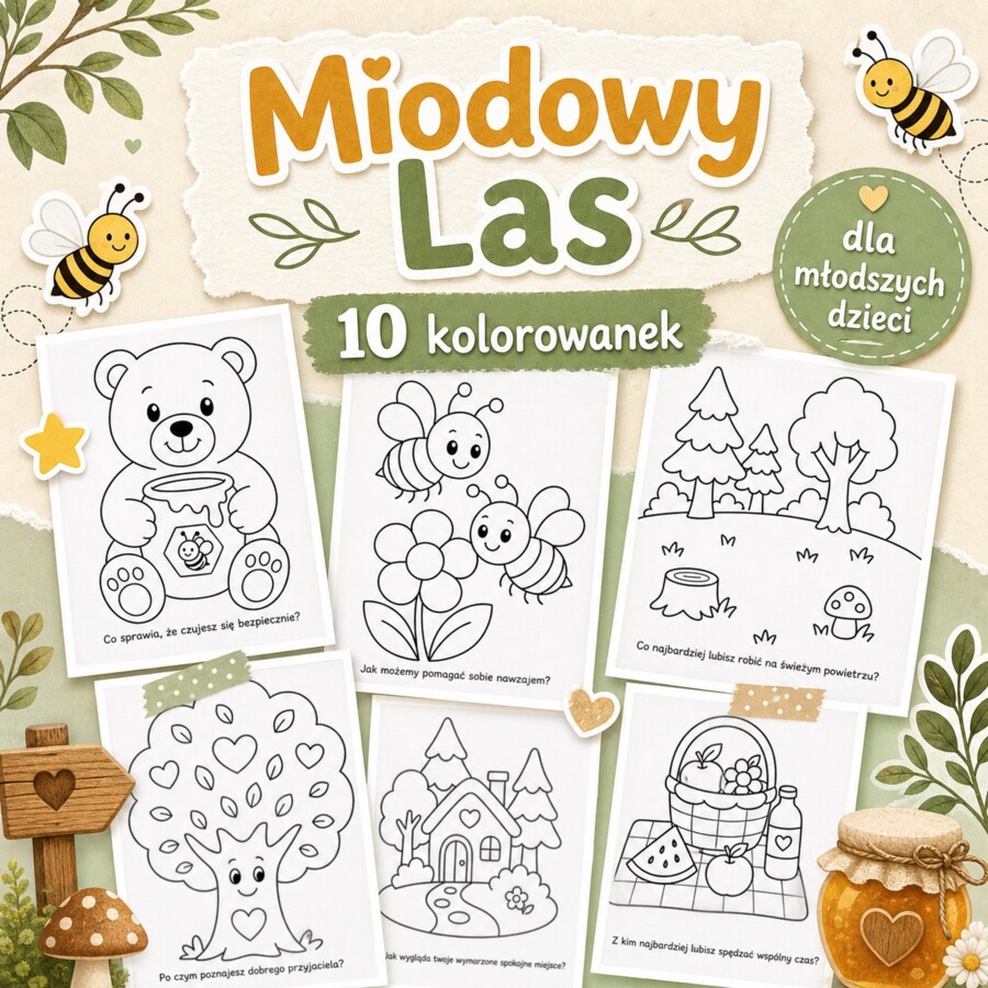 Kolorowanki: Miodowy las