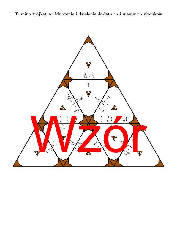 Trimino - Mnożenie i dzielenie dodatnich i ujemnych ułamków | matematyka