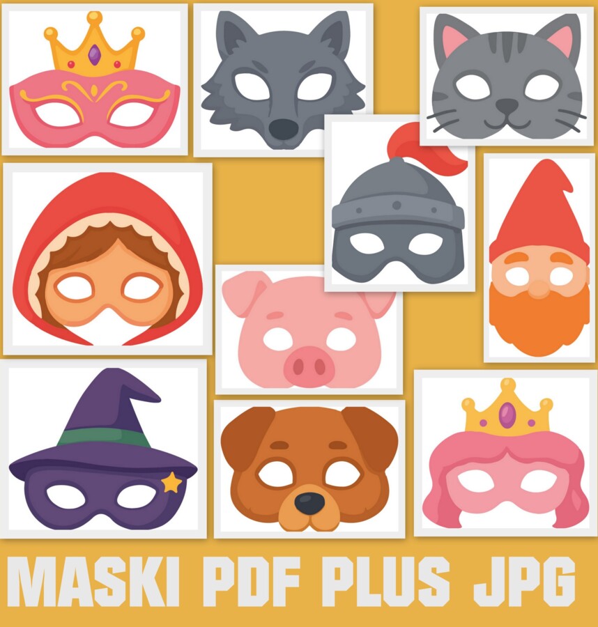 Dzień bajek 22 karty pracy i 10 masek (pdf i jpg)